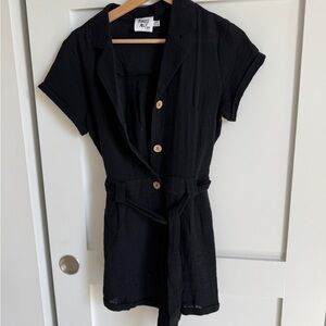 Women's Black Button-Up Dress